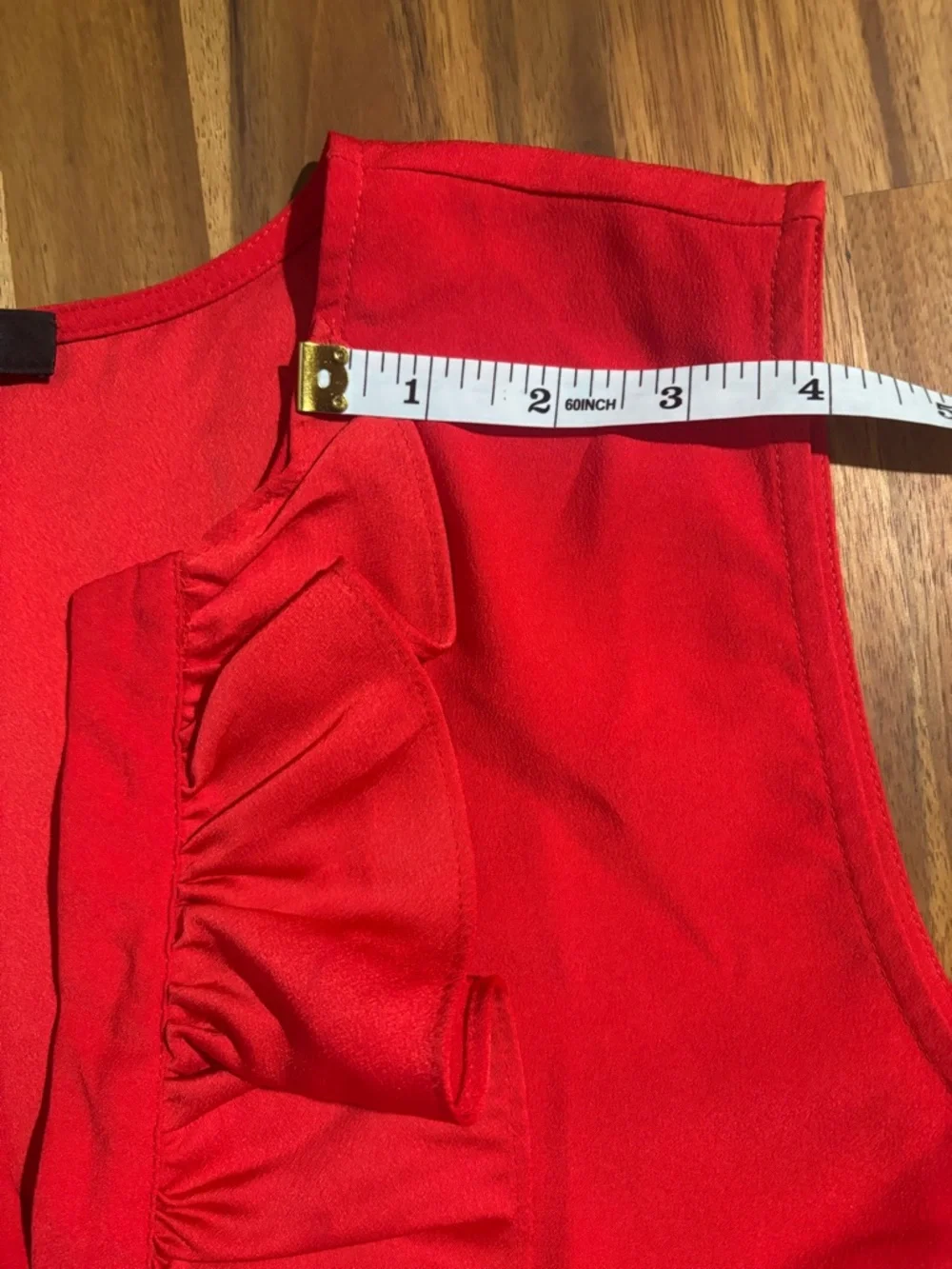 J.Crew Sleeveless Red V-Neck Ruffle Blouse Shell Top Medium - Picture 9 of 9